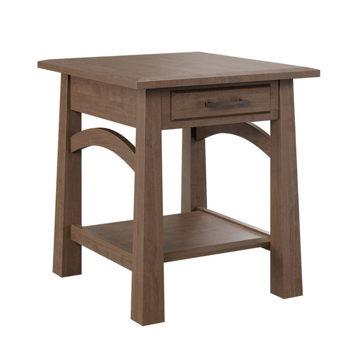 QW Amish Madison Bow End Table with Drawer