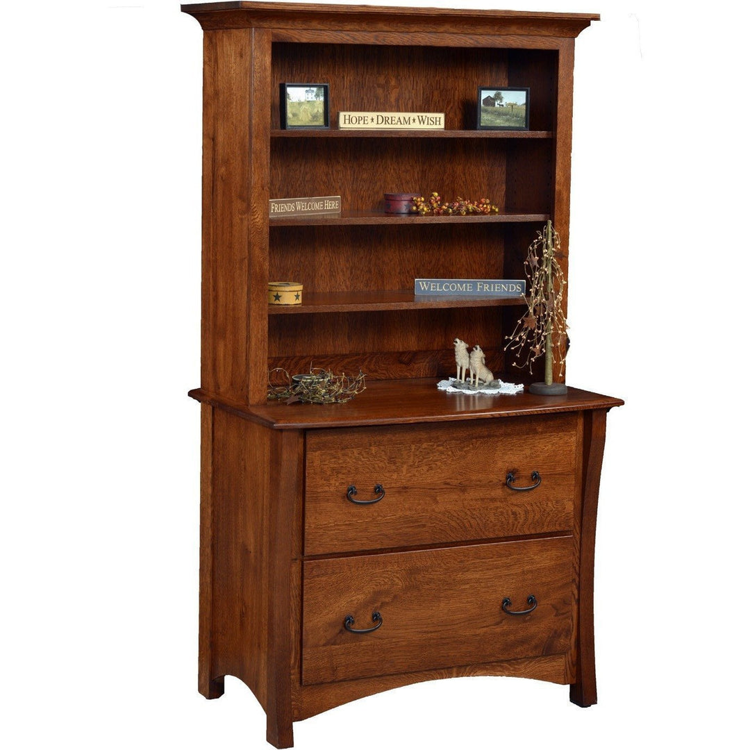 QW Amish Master Collection 2 Drawer with Bookcase ALWO-MTR-4072