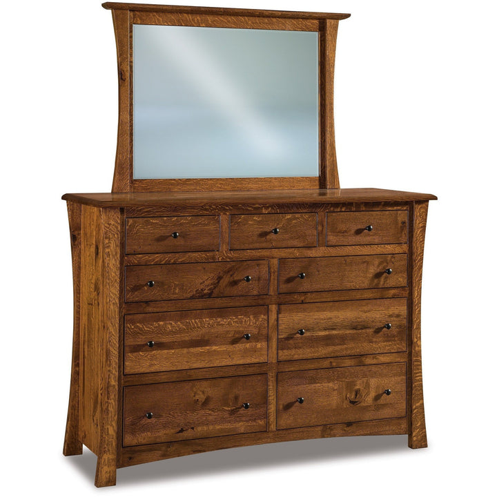 QW Amish Matison 9 Drawer Dresser with Beveled Mirror JETR-MT057JETR-MT030