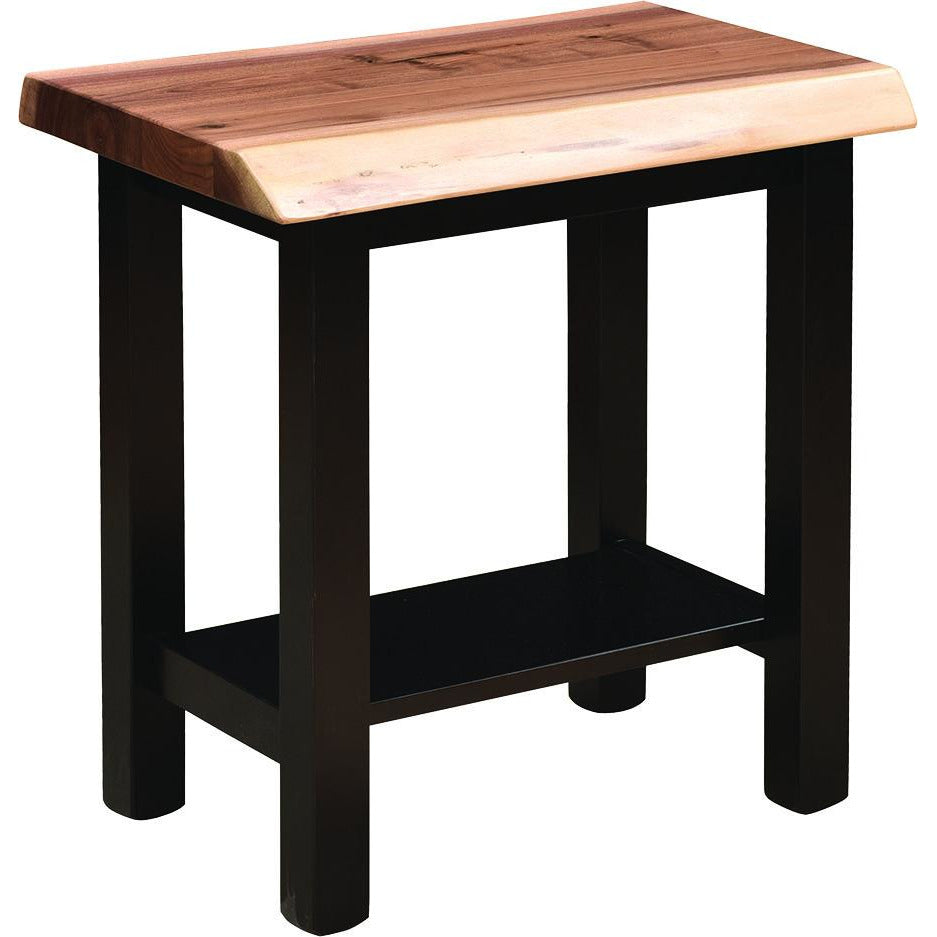 QW Amish Mission Live Edge Chair Side End Table