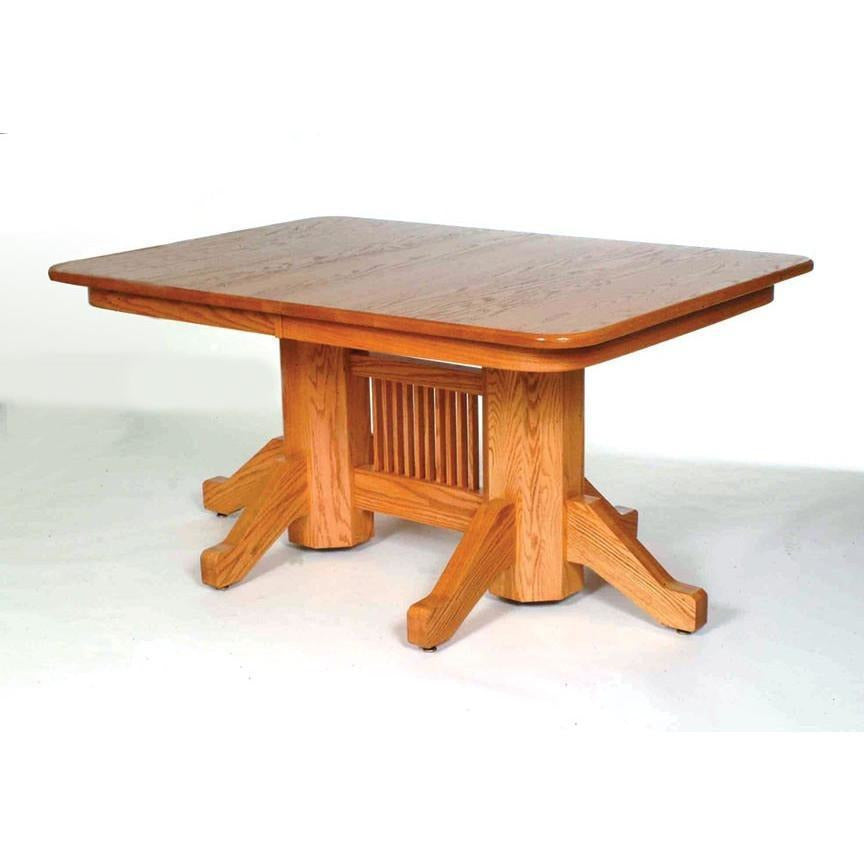 QW Amish Mission Double Pedestal Table WBFE-MISSIONDBL
