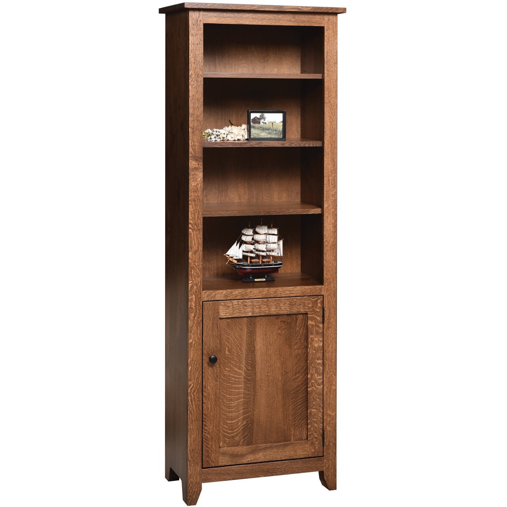 QW Amish Modern Mission Bookcase with Doors