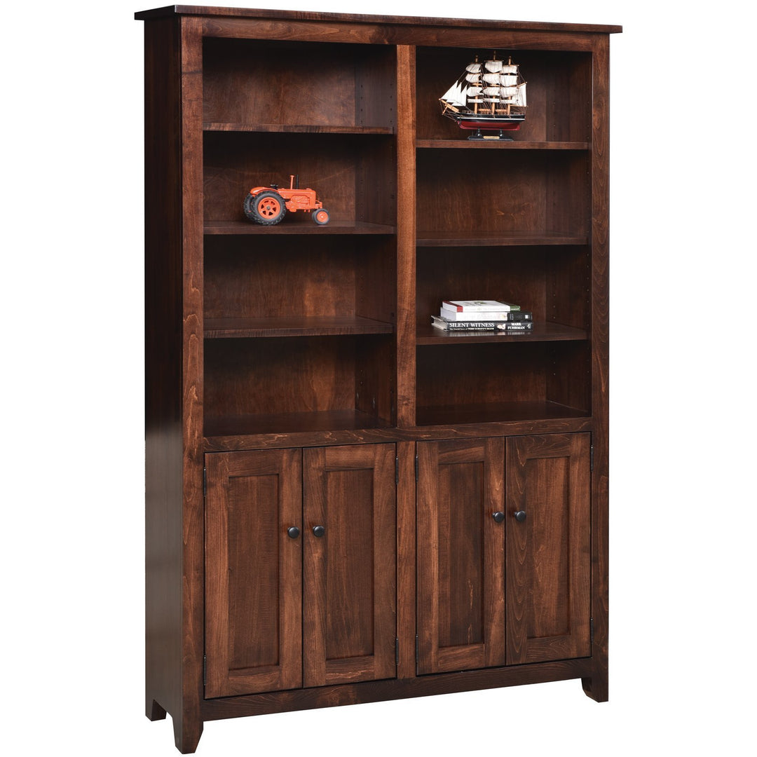 QW Amish Modern Mission Bookcase with Doors 48"x72"