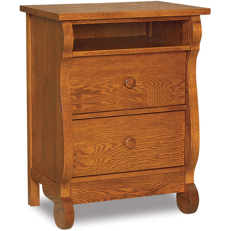 QW Amish Old Classic Sleigh 2 Drawer Nightstand
