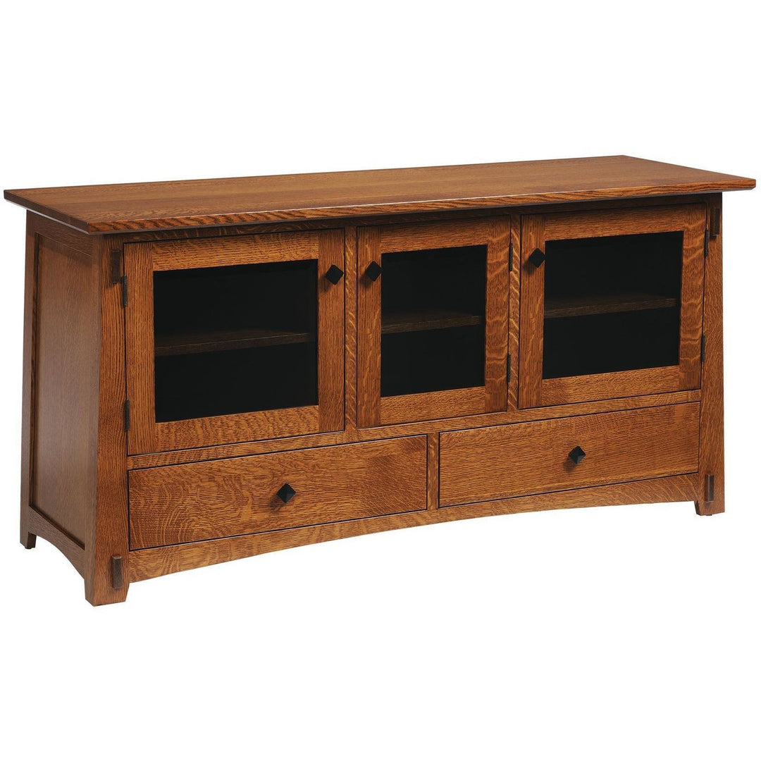 QW Amish Olde Shaker 60" TV Cabinet with 3 Doors, 2 Drawers QPWF-5633TVSTAND
