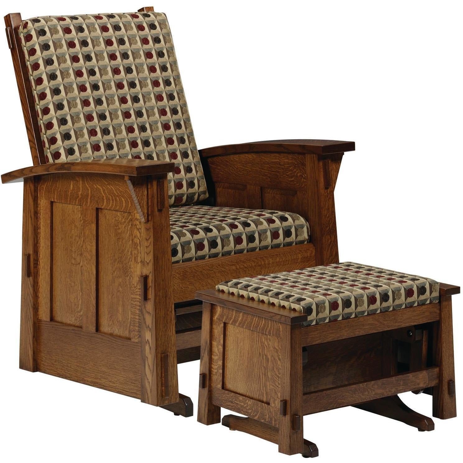 QW Amish Olde Shaker Glider with Ottoman