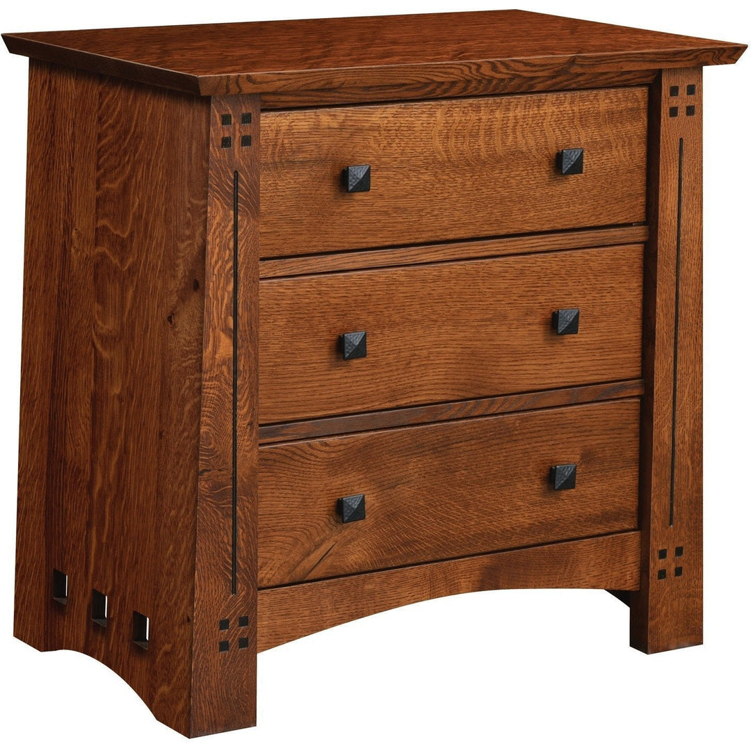 QW Amish Olde Town Mission 3 Drawer Nightstand HUYF-1540