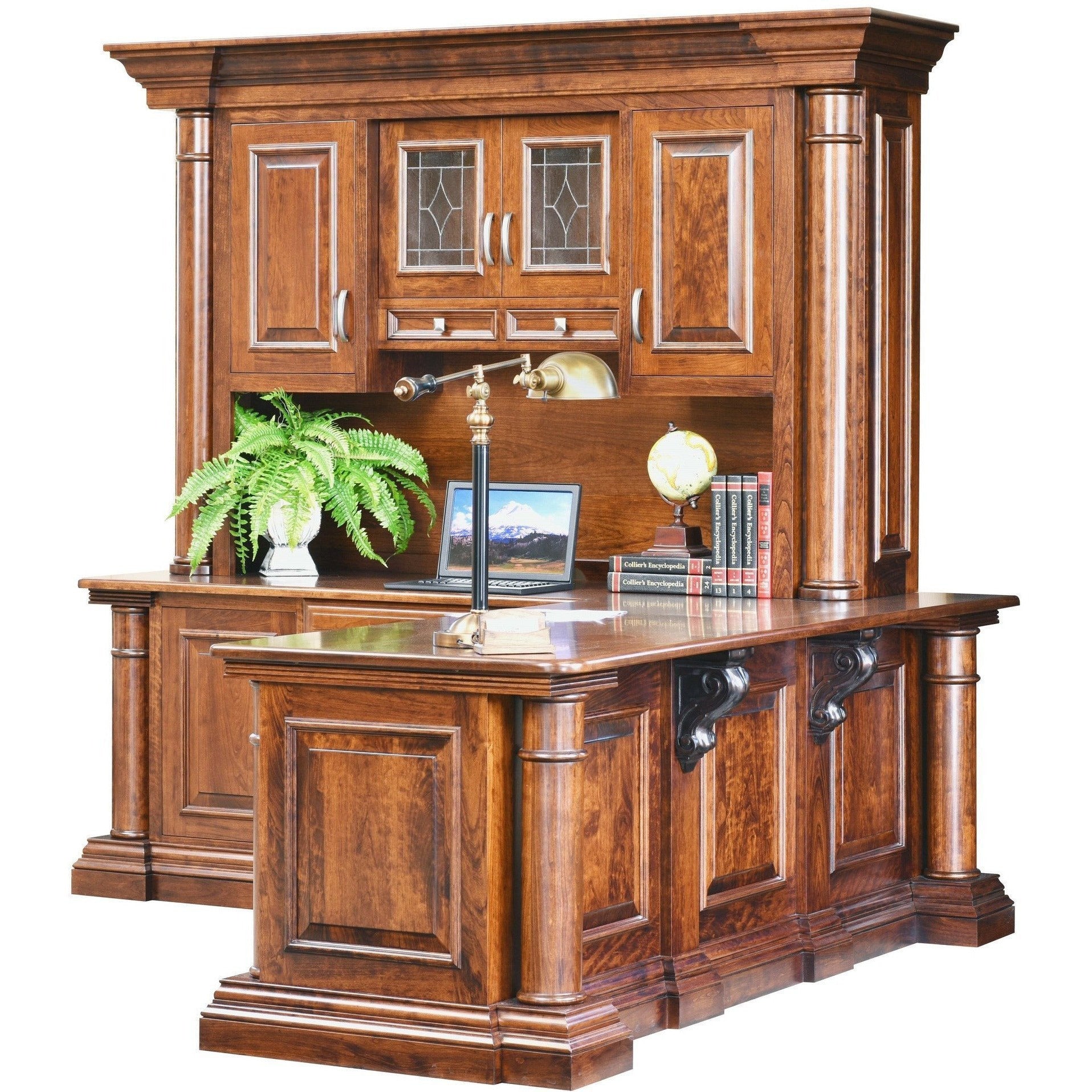 QW Amish Paris Office Corner Desk & Hutch