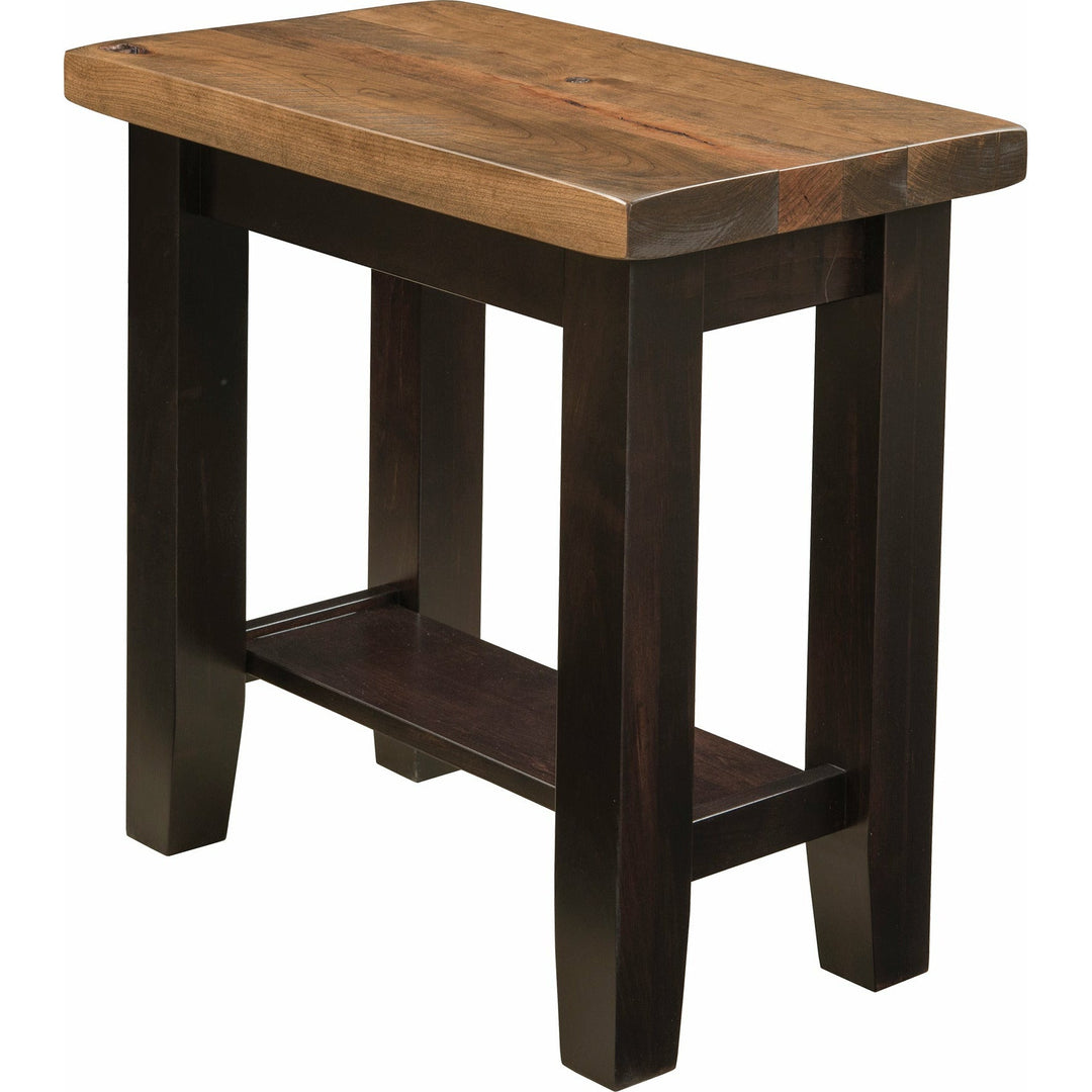 QW Amish Plank Contemporary Chairside Table