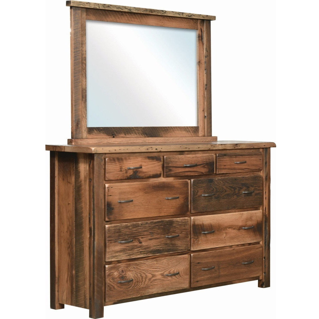 QW Amish Post Mission Reclaimed Dresser & Mirror