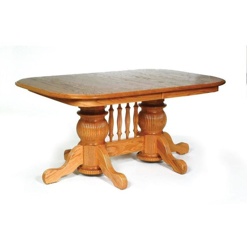QW Amish Pot Belly Double Pedestal Table WBFE-POTBELLYDBL