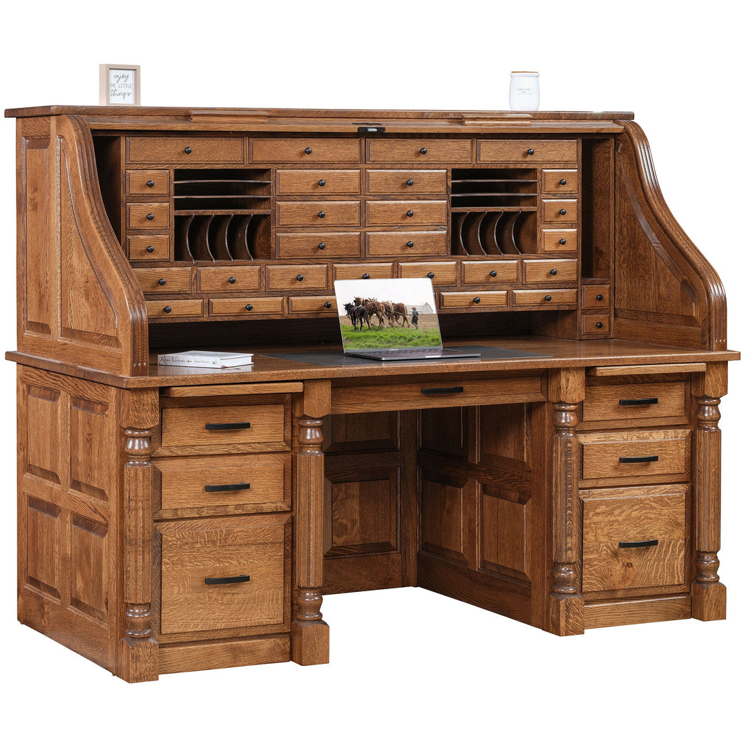 QW Amish President's 72" Roll-Top Desk
