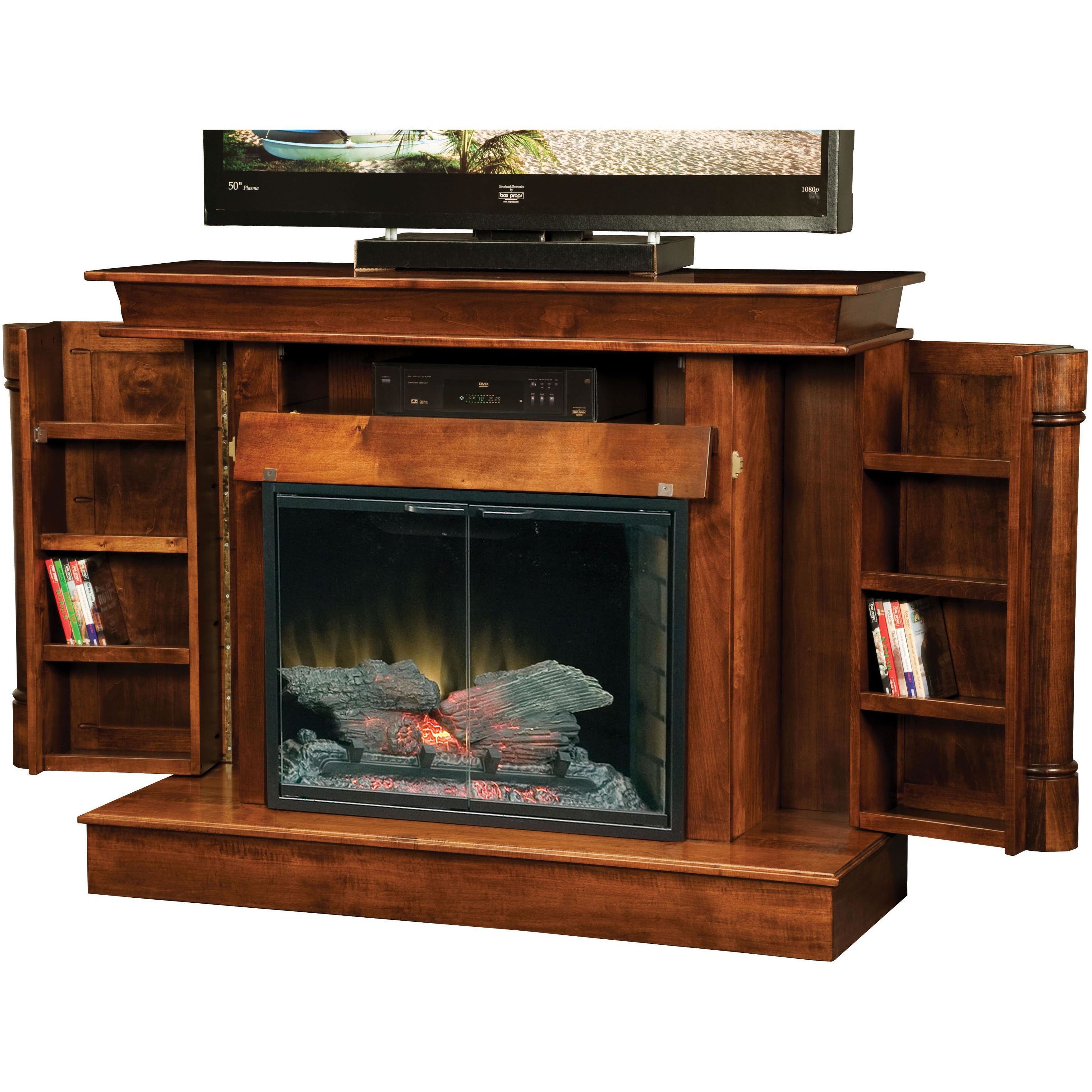 Amish fireplace deals tv stand