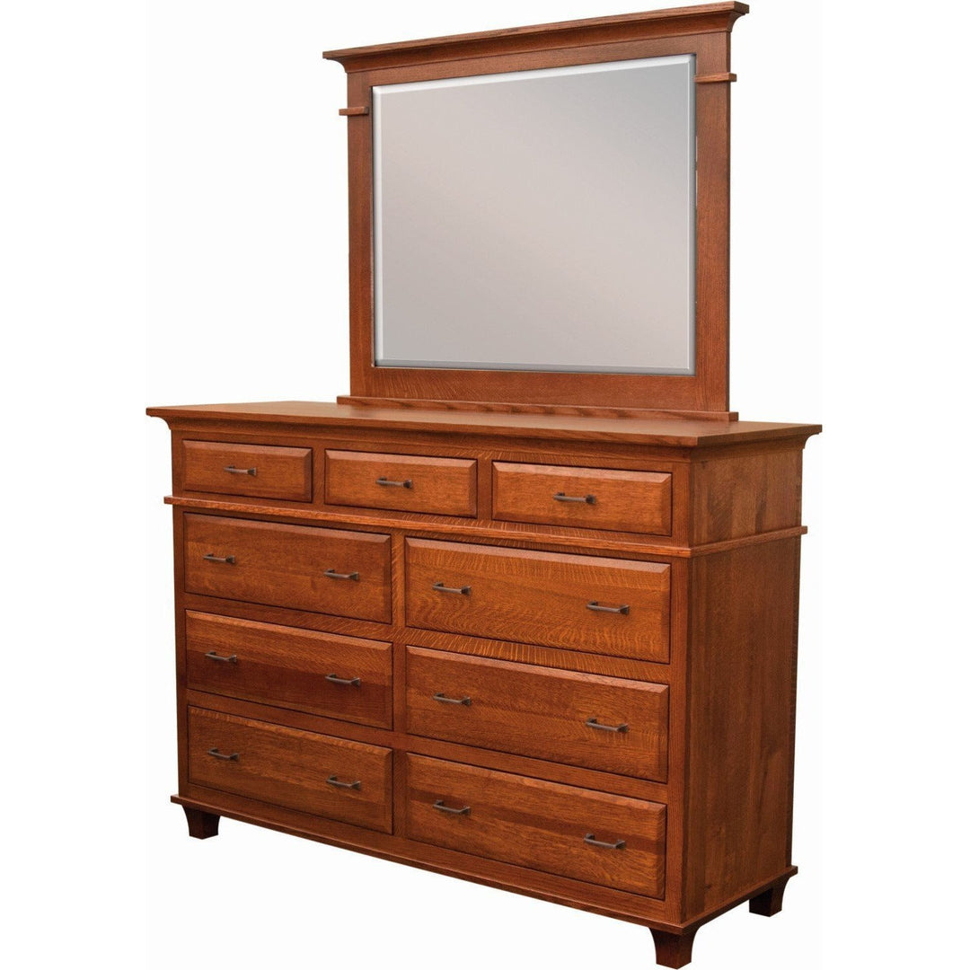 QW Amish Rockwell Dresser & Mirror SPQW-END9ENM54