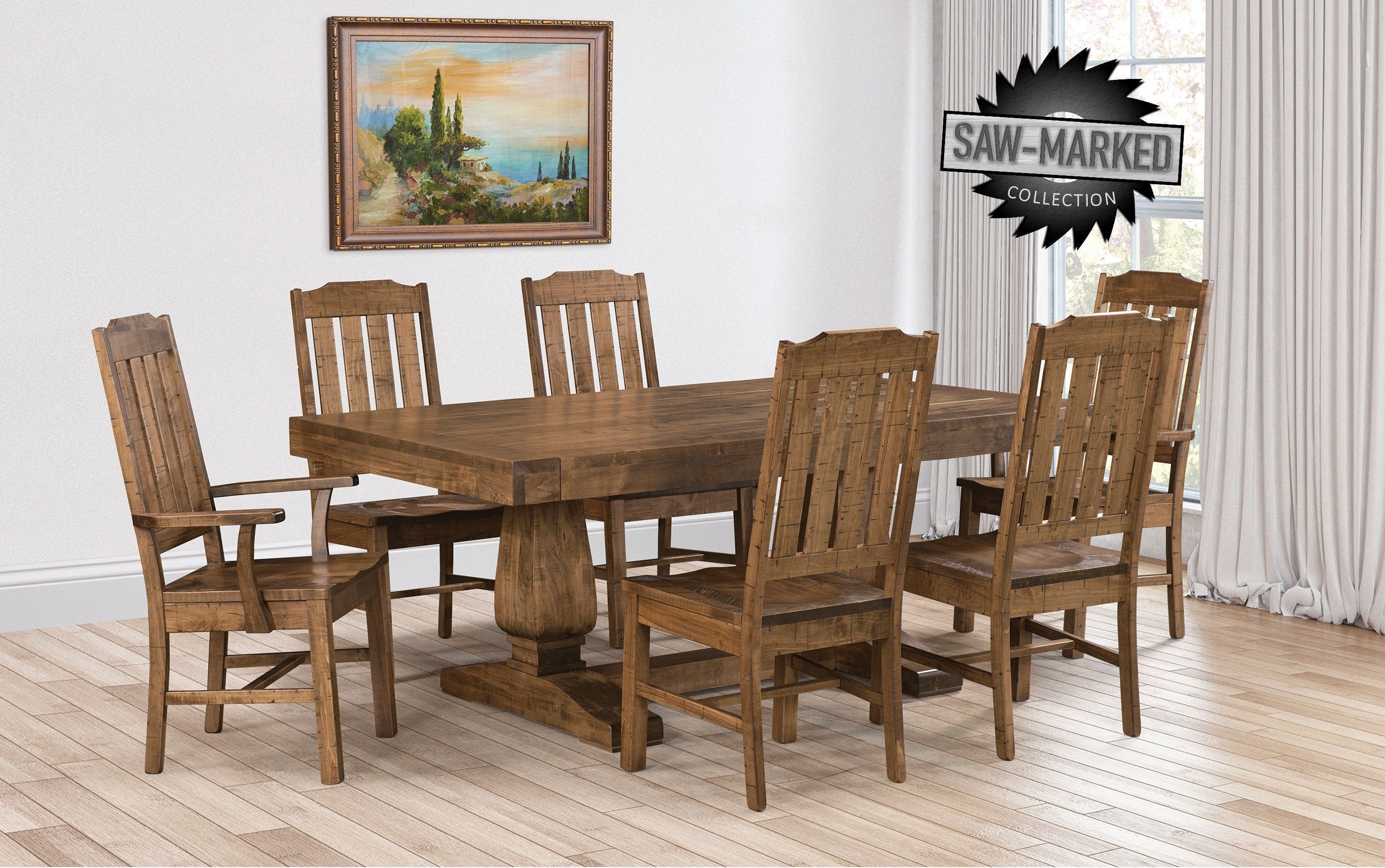 QW Amish Omaha 7pc Dining Set - Thumbnail 2