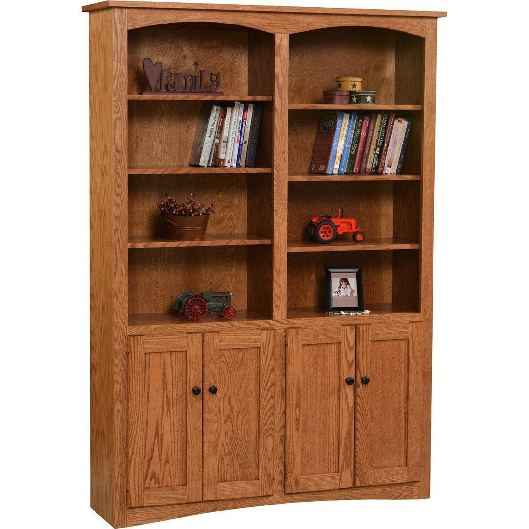 QW Amish Shaker Bookcase with Doors - 48x72 ALWO-SH-4872-DOORS