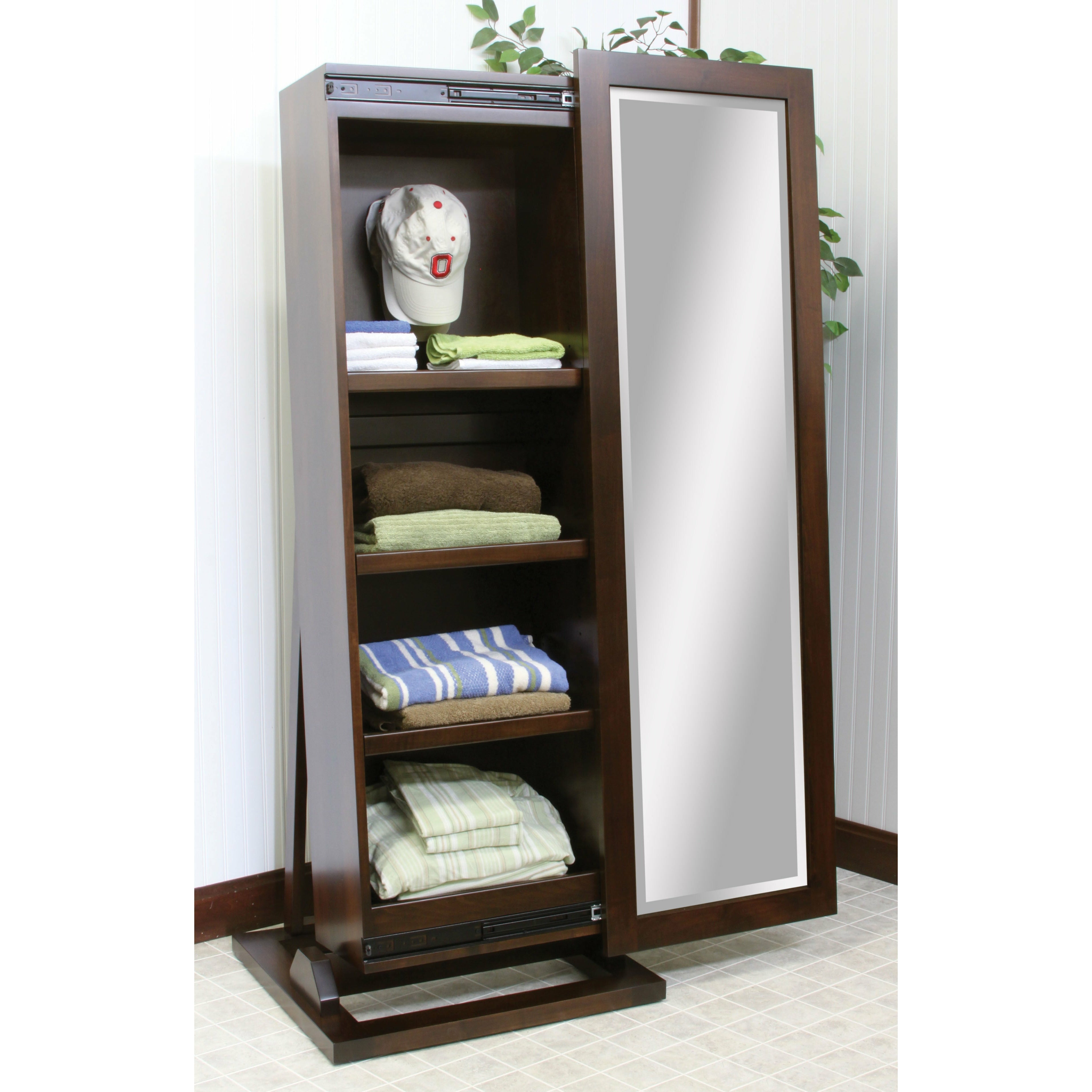 QW Amish Shaker Hat Storage Leaner Cabinet - Thumbnail 2