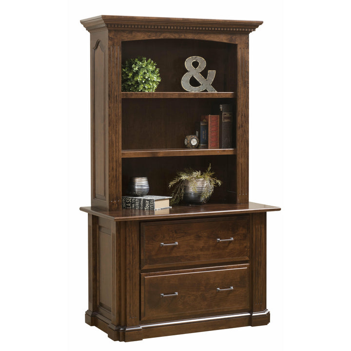 QW Amish Signature Lateral File with Optional Bookshelf