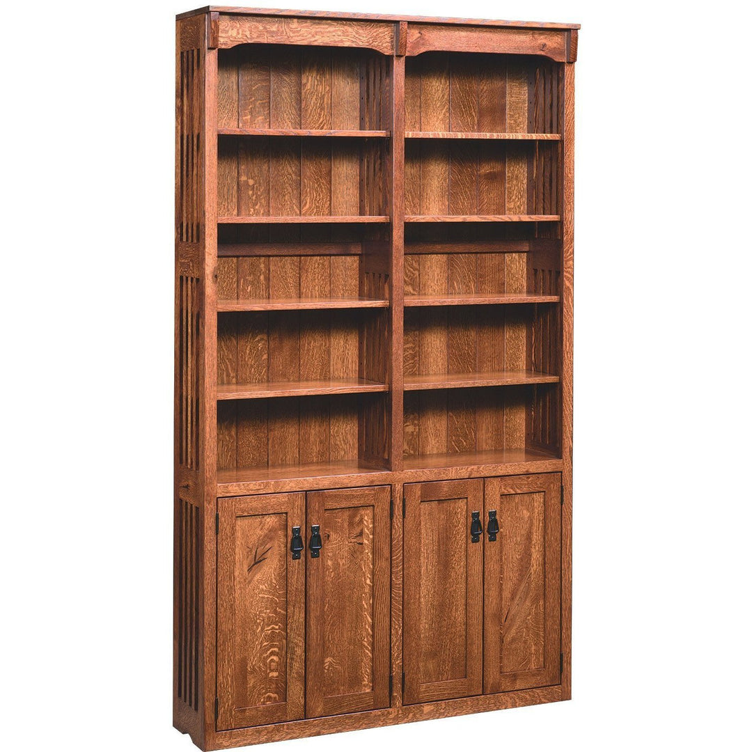 QW Amish Spindle Mission Double Bookcase
