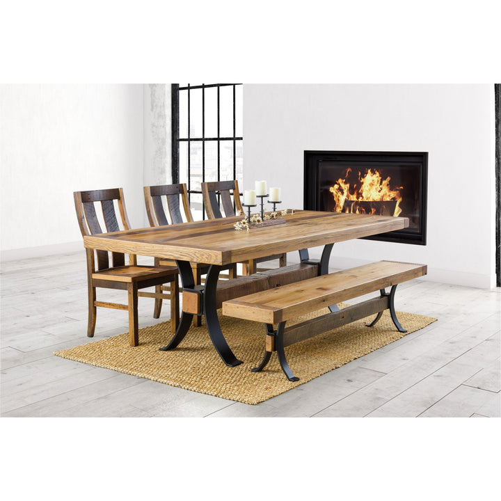 QW Amish Timber Frame Reclaimed Barnwood Bench