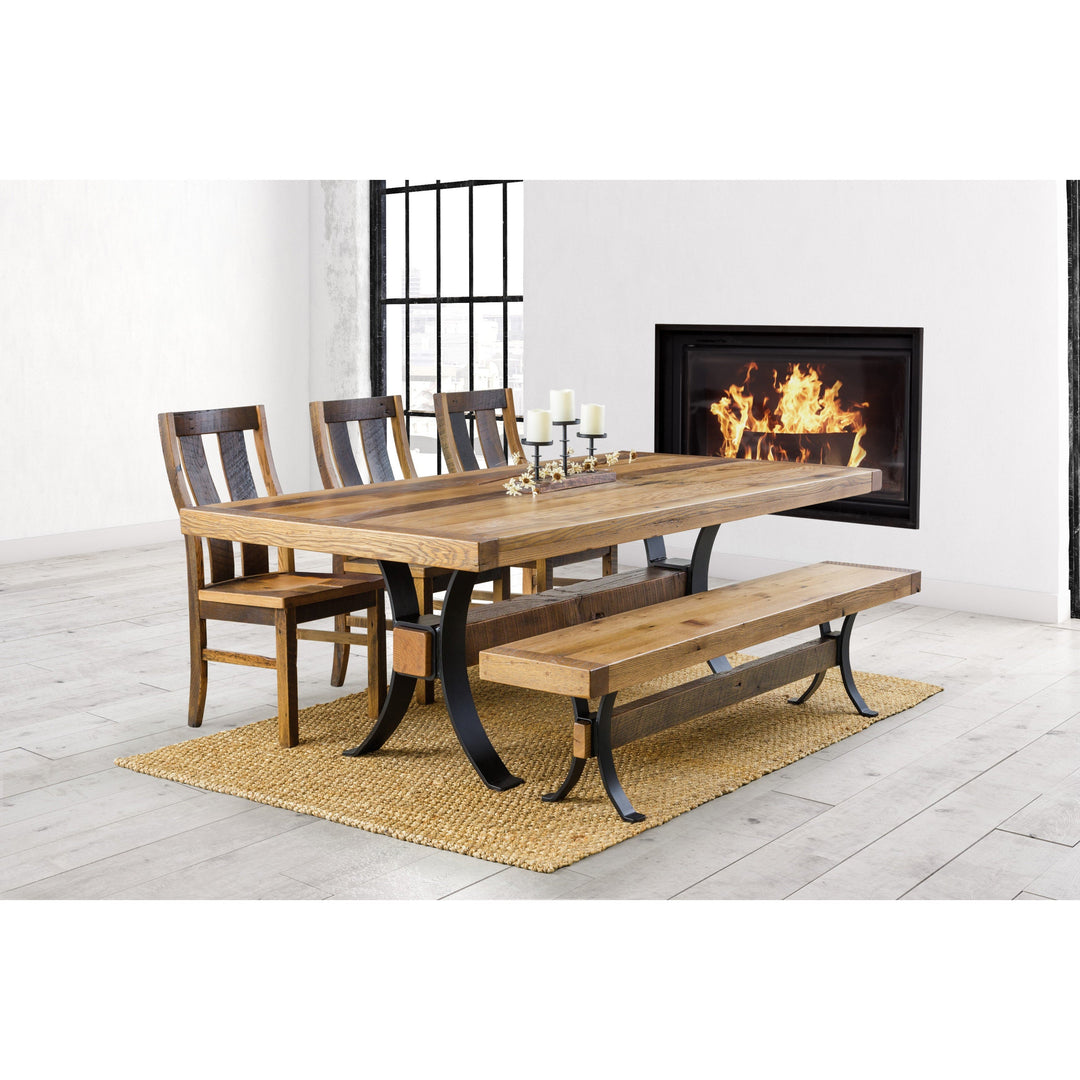 QW Amish Timber Frame Reclaimed Barnwood Table