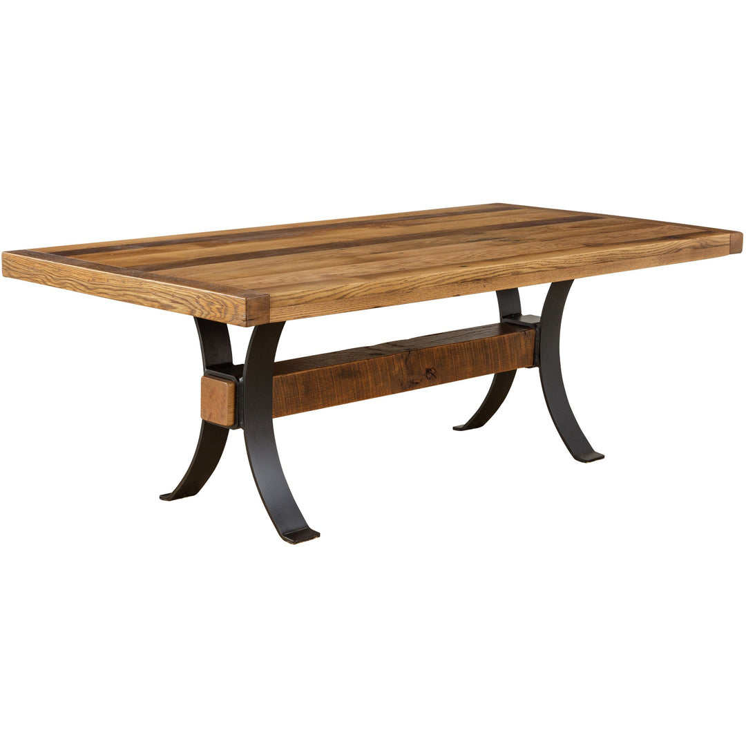 QW Amish Timber Frame Reclaimed Barnwood Table