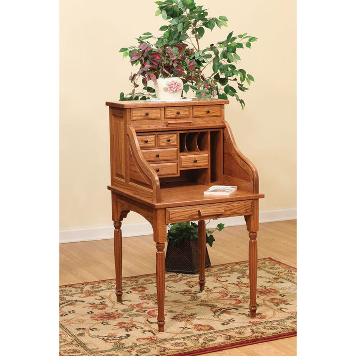 QW Amish Traditional 28" Roll-Top Desk