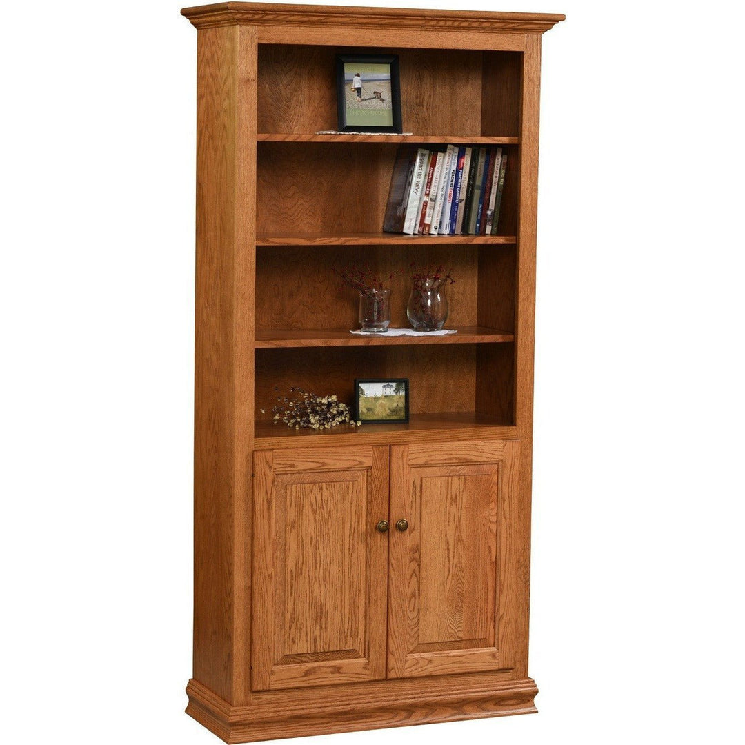 QW Amish Traditional Bookcase with Doors - 36x72 ALWO-TR-3672-D