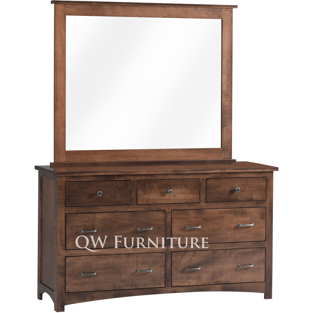 QW Amish Treasure Mission Low Dresser with Mirror Option