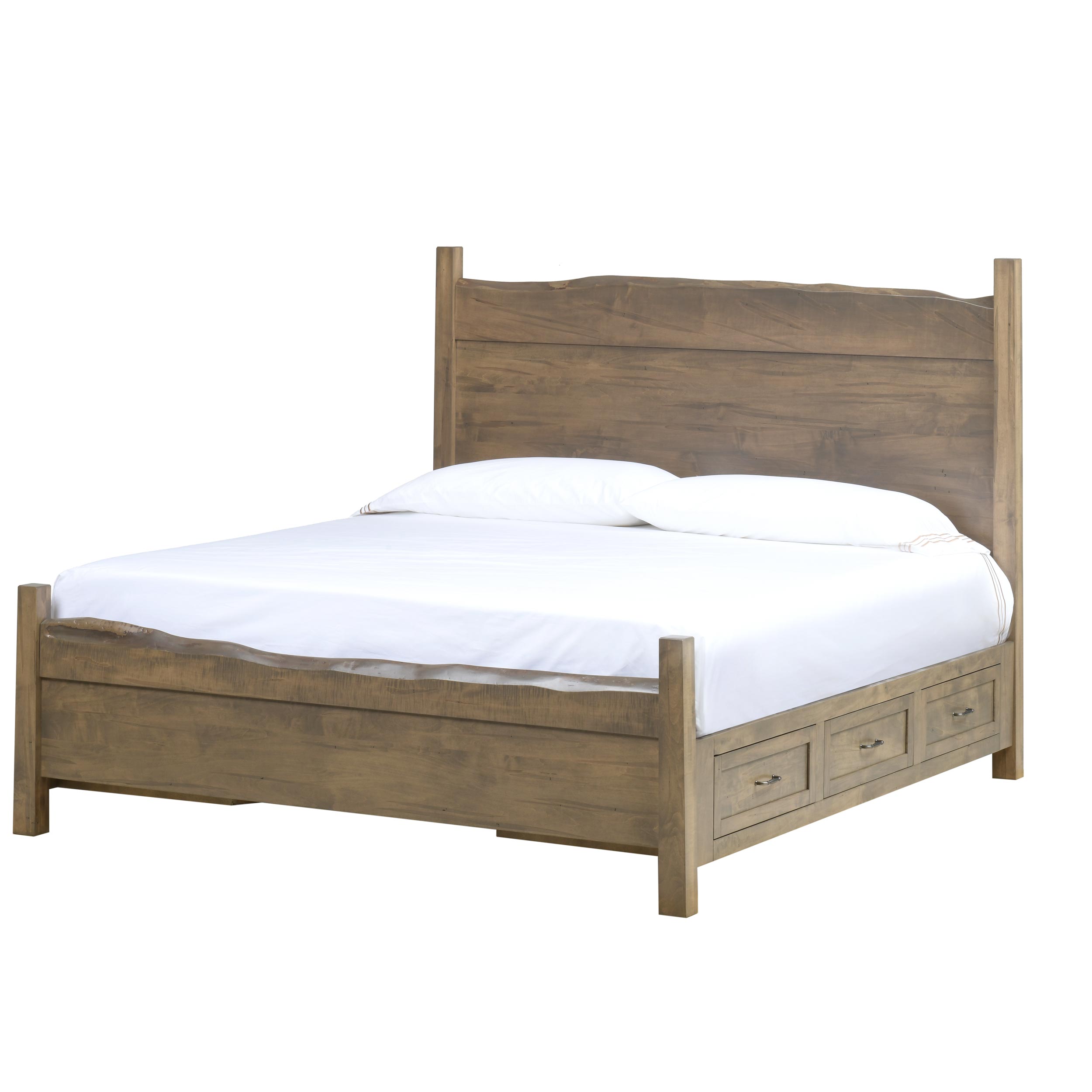 QW Amish Tuscany Live Edge Storage Bed - Thumbnail 4