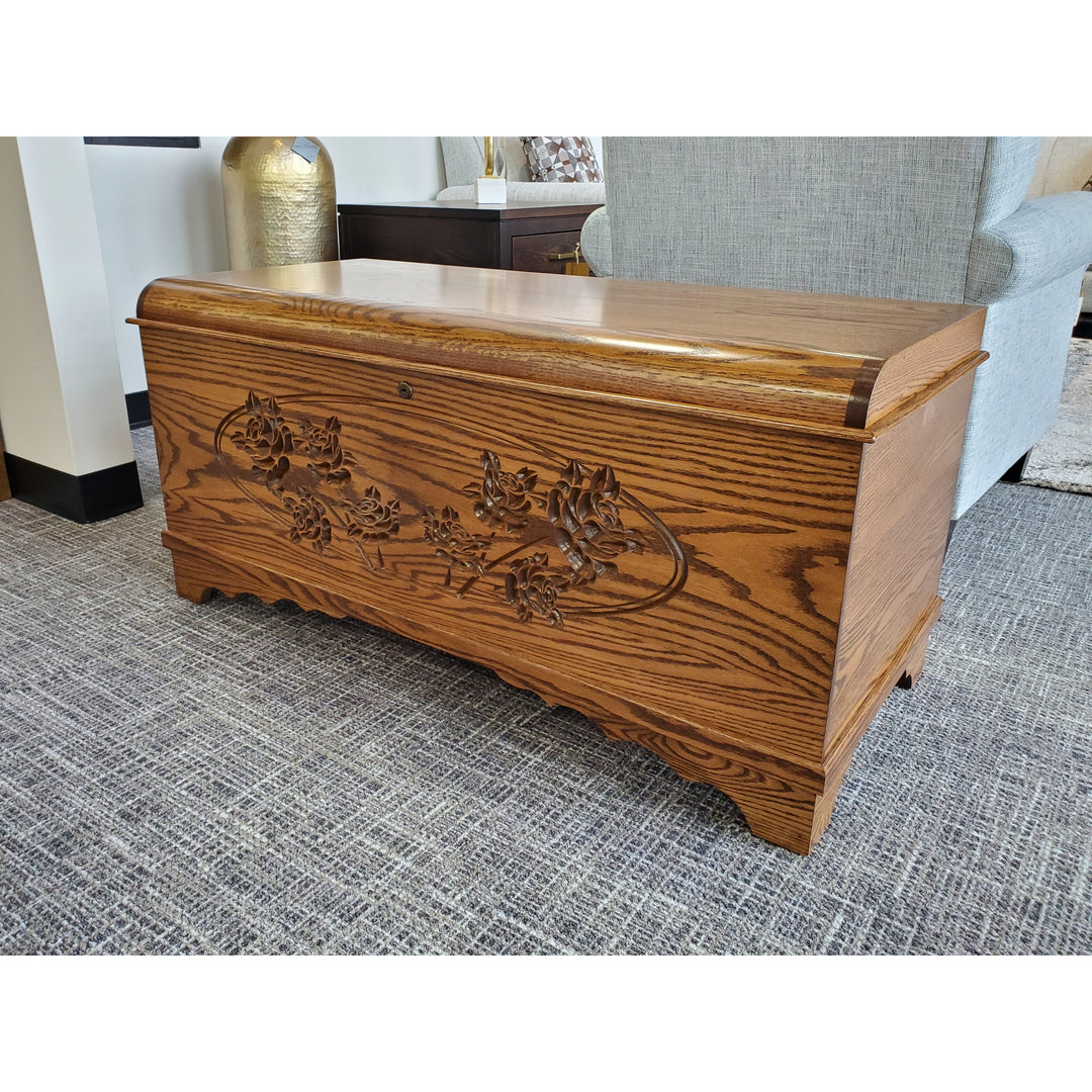 QW Amish Waterfall Carved Cedar Chest (select your size)