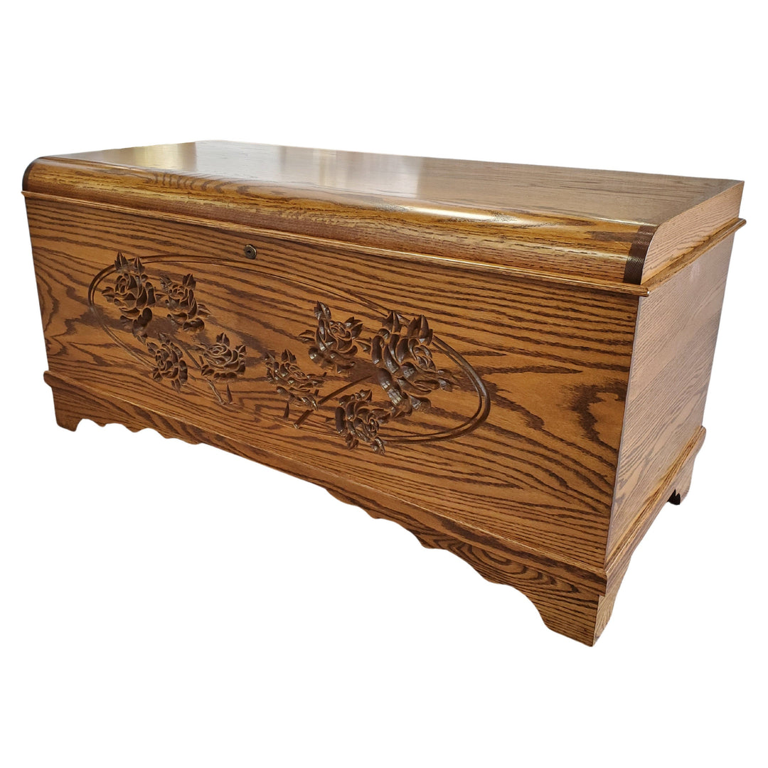 QW Amish Waterfall Carved Cedar Chest (select your size)