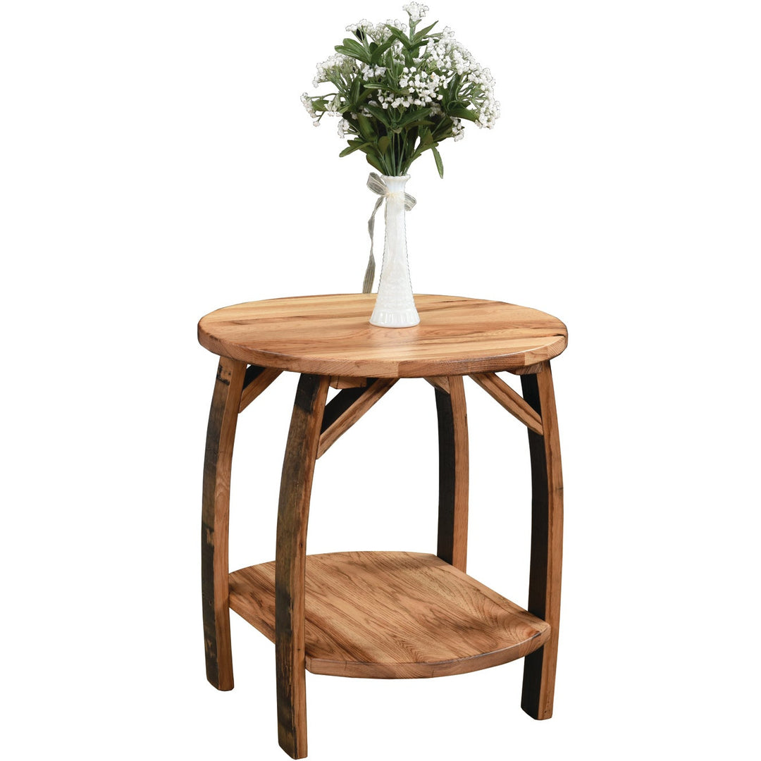 QW Amish Whiskey Barrel End Table RBCD-123