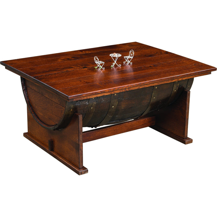 QW Amish Whiskey Barrel Lift Top Coffee Table MPSE-126