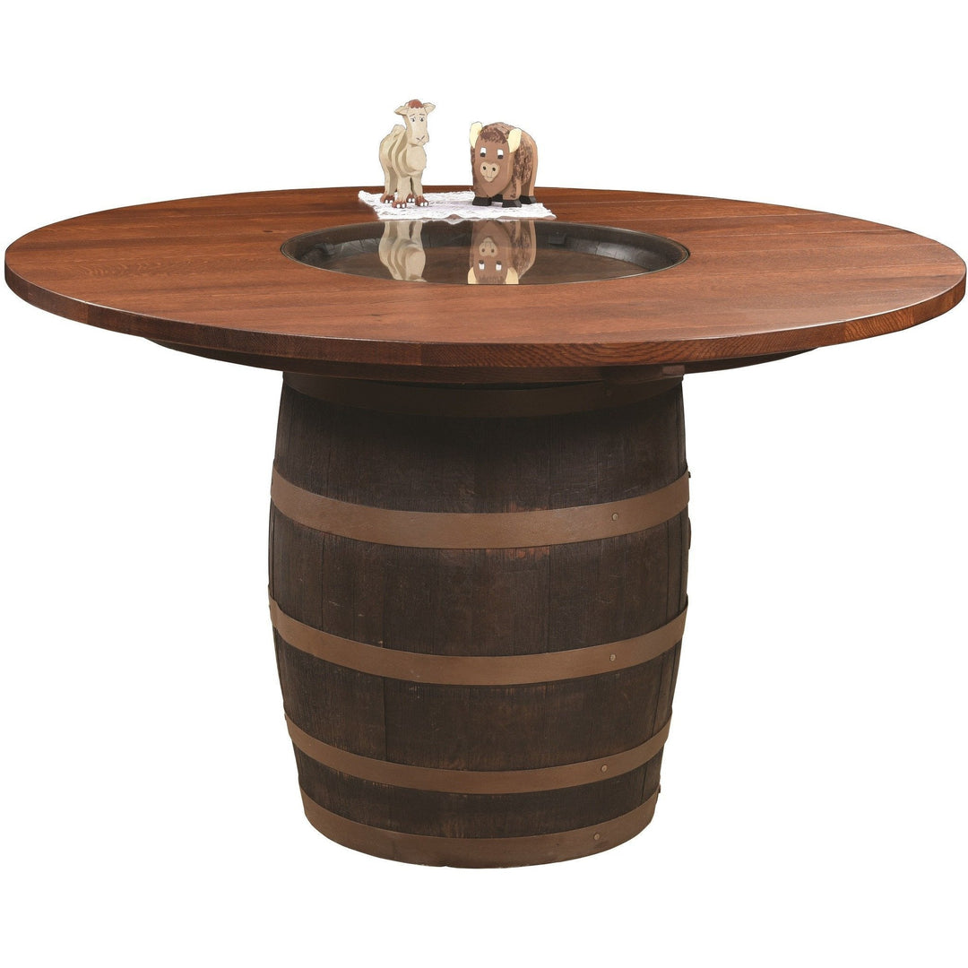 QW Amish Whiskey Barrel Table - QSWO MPSE-154-A