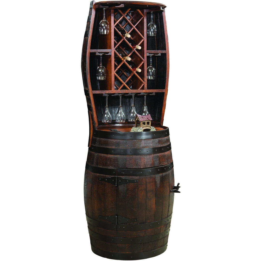 QW Amish Whiskey Barrel Wine Hutch MPSE-146