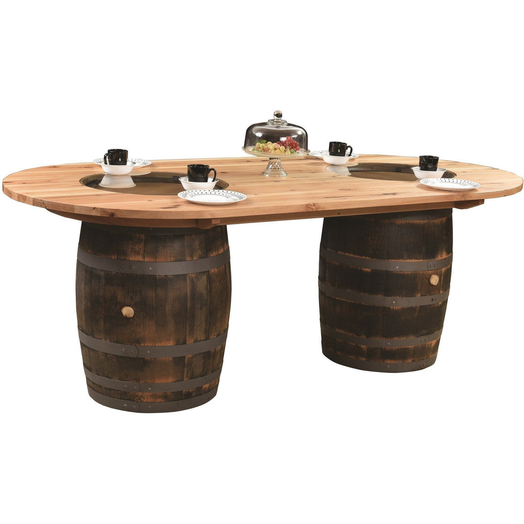 QW Amish Whiskey Double Barrel 96" Bar Table MPSE-150